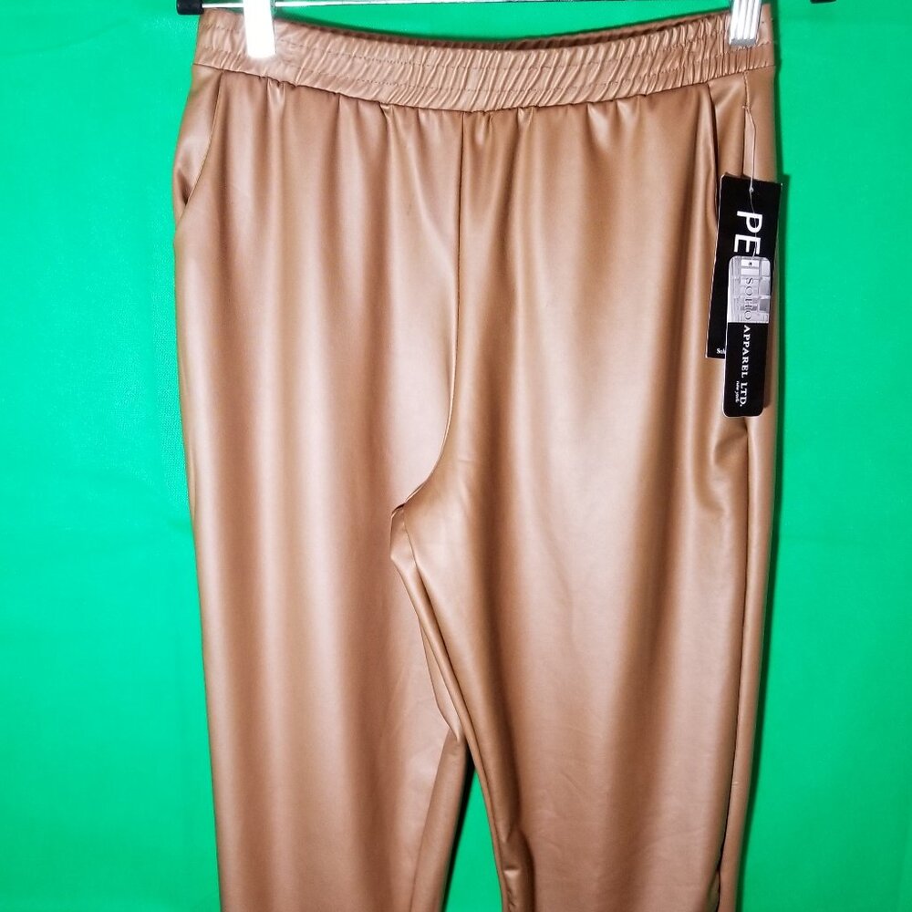 Soho Apparel New York LTD Women Petite Med Copper Jogger Stretch Comfort Satin